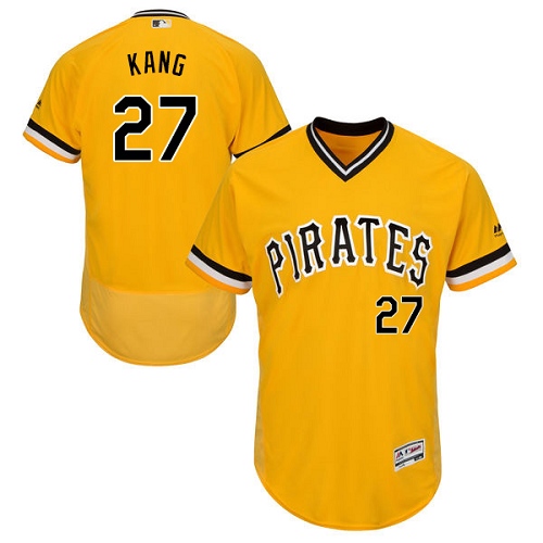 Pirates #27 Jung-ho Kang Gold Flexbase Authentic Collection Stitched MLB Jersey